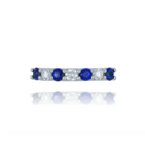 Platinum 0.50ct Sapphire And Diamond 7 Stone Ring