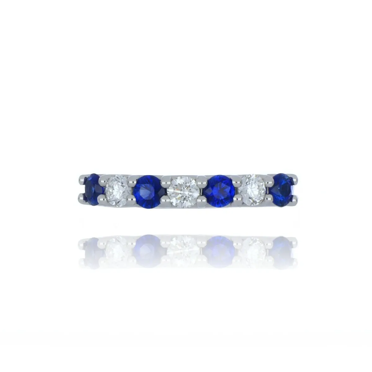 Platinum 0.50ct Sapphire And Diamond 7 Stone Ring