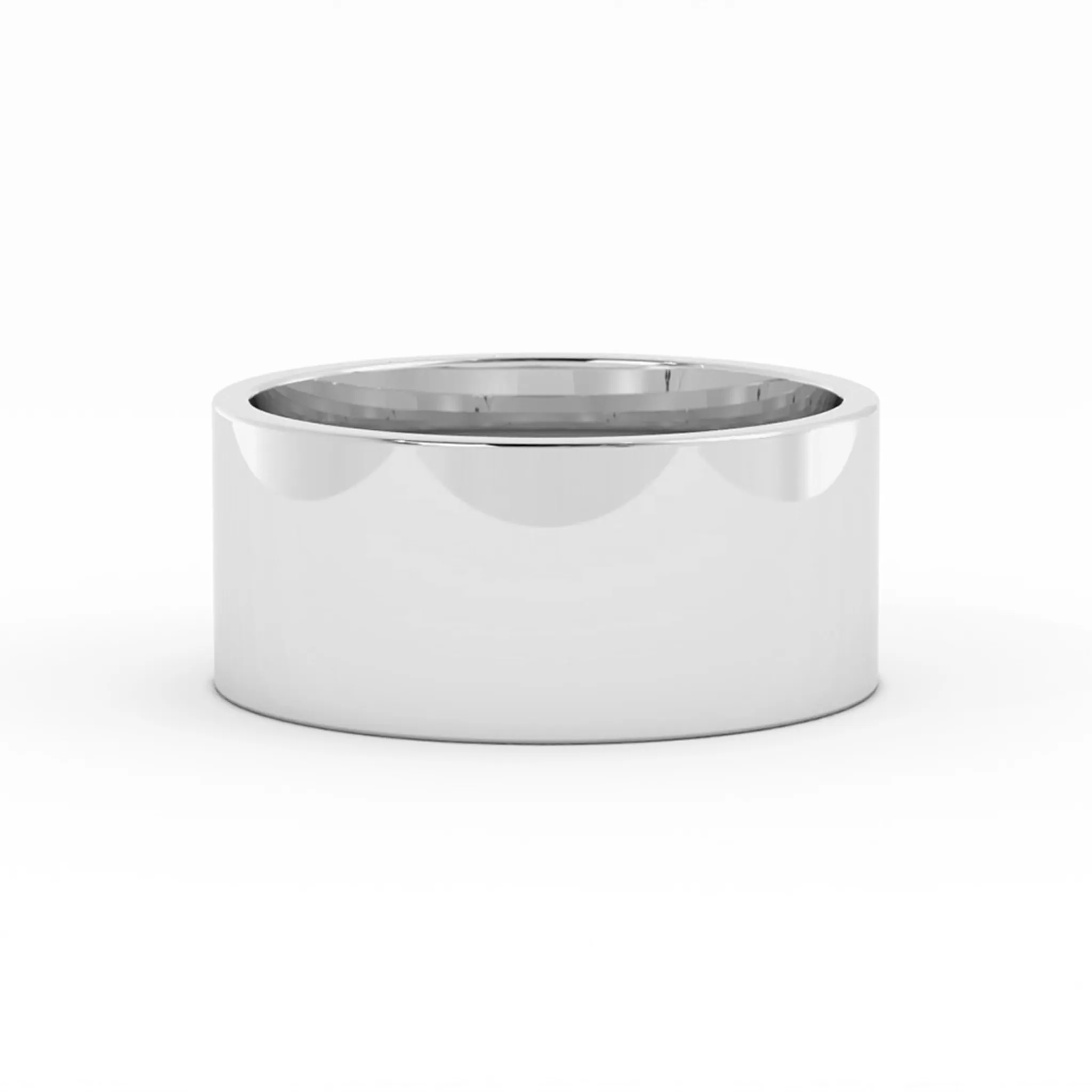 Platinum High Polish Flat 10mm Wedding Band
