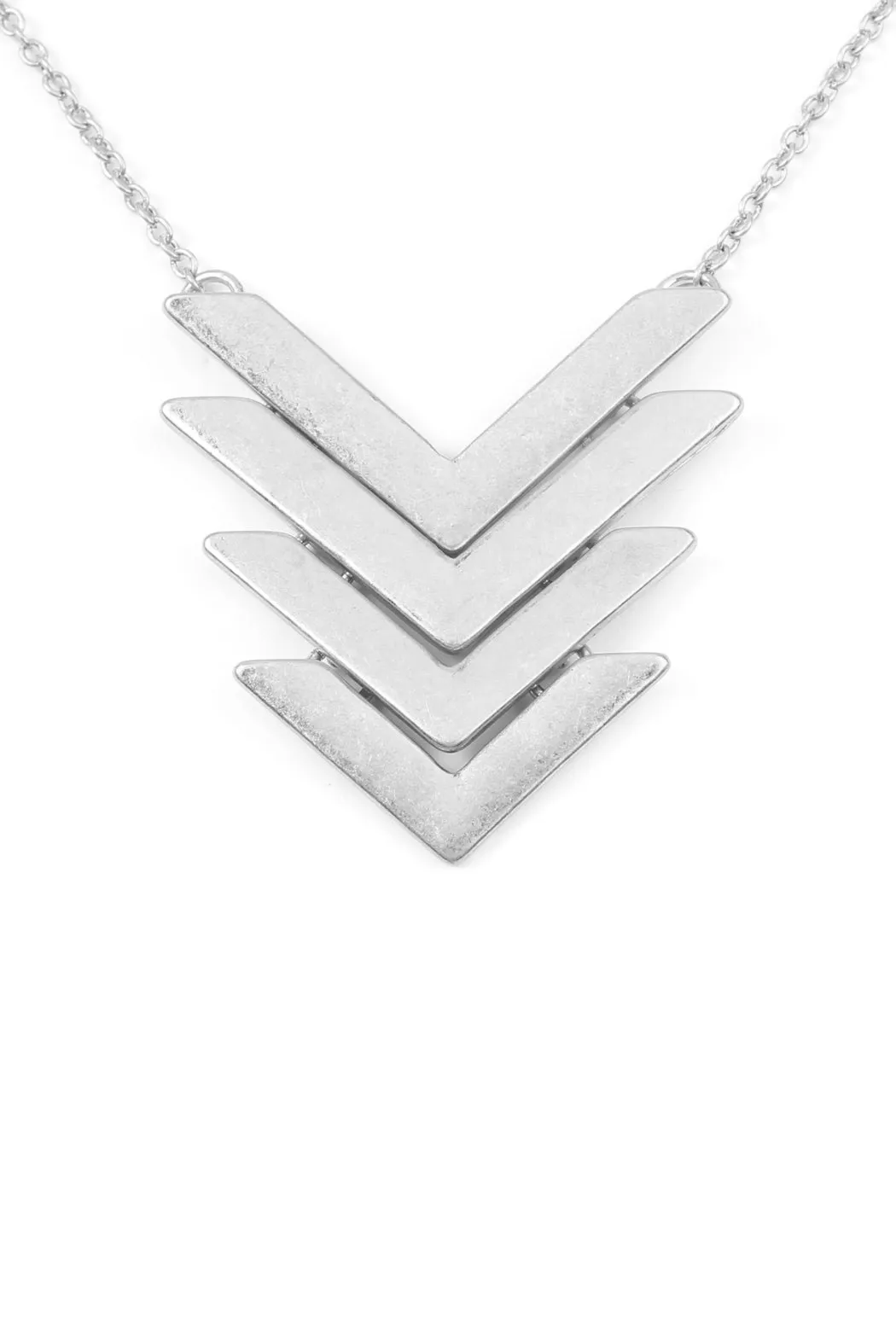 PNA177 - FOUR LINE TAPERED CHEVRON PENDANT NECKLACES