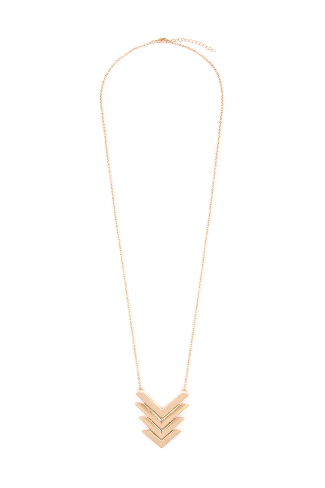 PNA177 - FOUR LINE TAPERED CHEVRON PENDANT NECKLACES