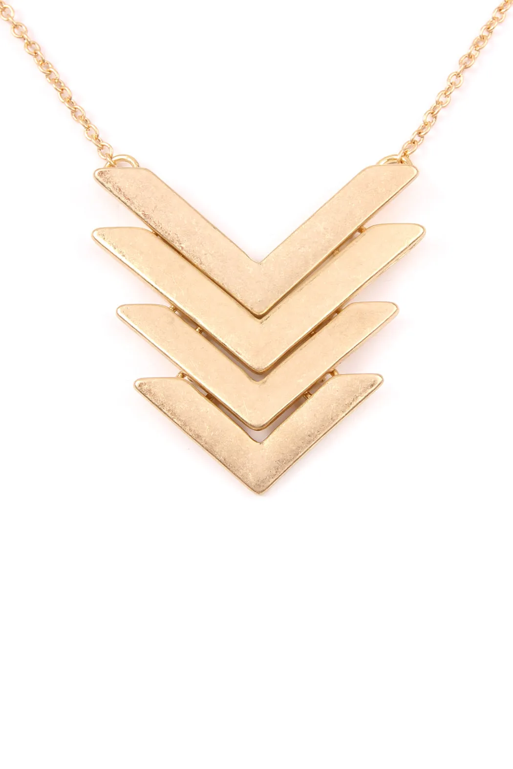 PNA177 - FOUR LINE TAPERED CHEVRON PENDANT NECKLACES