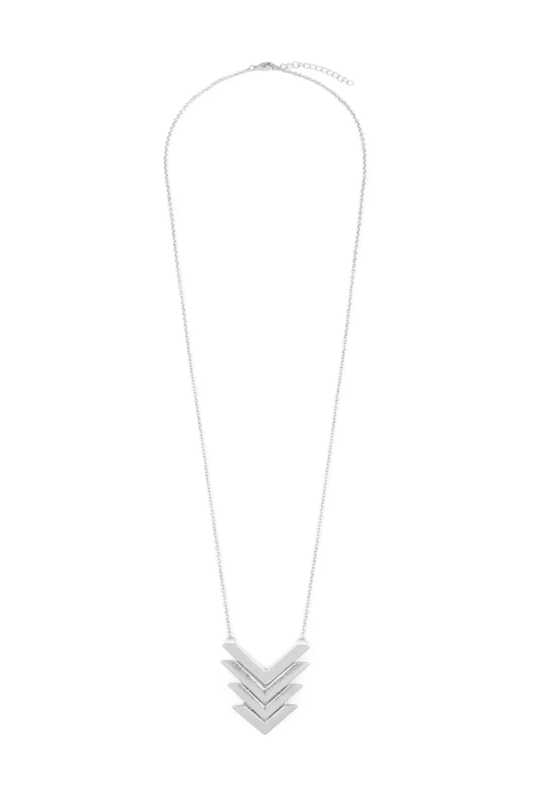 PNA177 - FOUR LINE TAPERED CHEVRON PENDANT NECKLACES