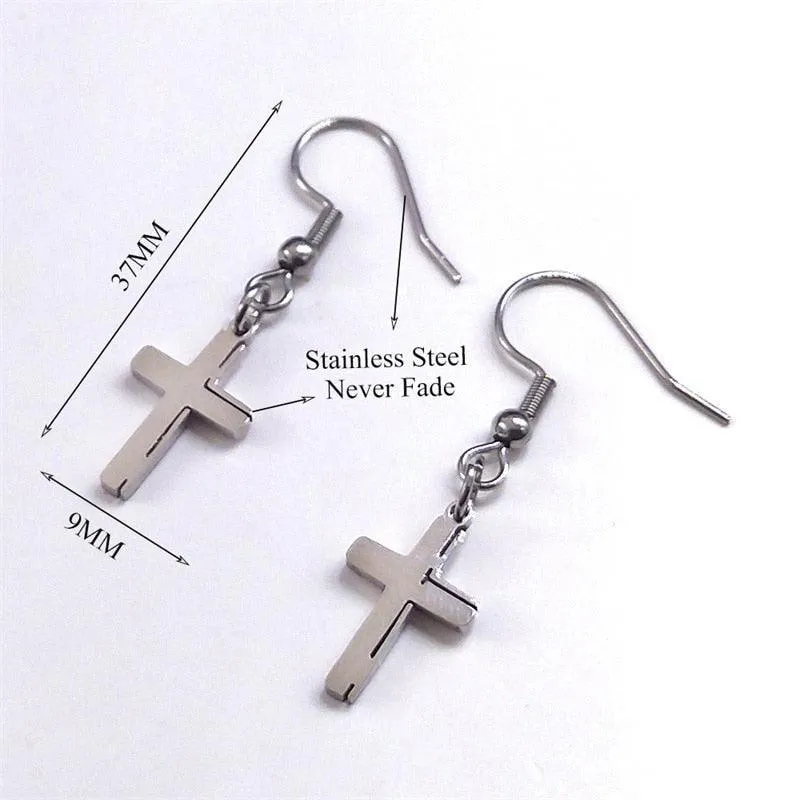 Popular Stainless Steel Long JESUS CROSS Necklaces - Gold Colour Chain Christian Necklaces Jewellery