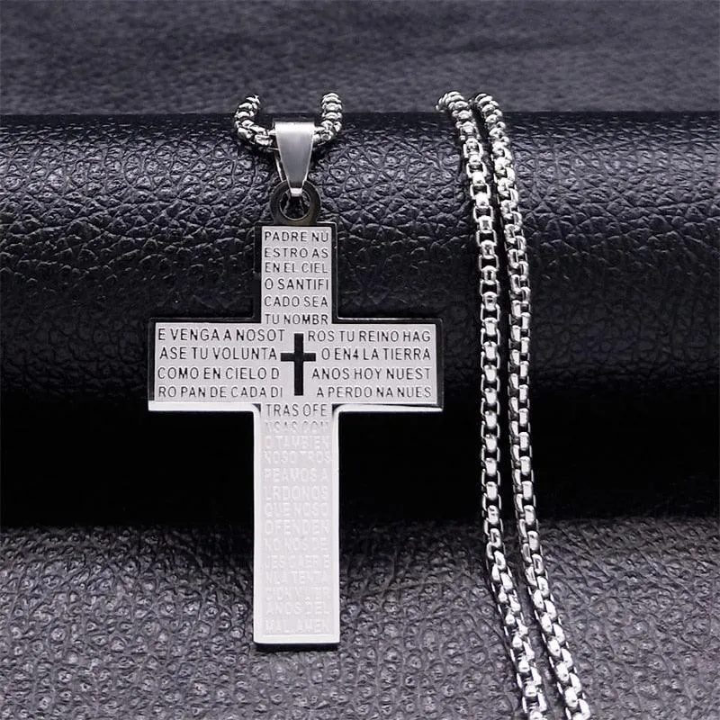 Popular Stainless Steel Long JESUS CROSS Necklaces - Gold Colour Chain Christian Necklaces Jewellery