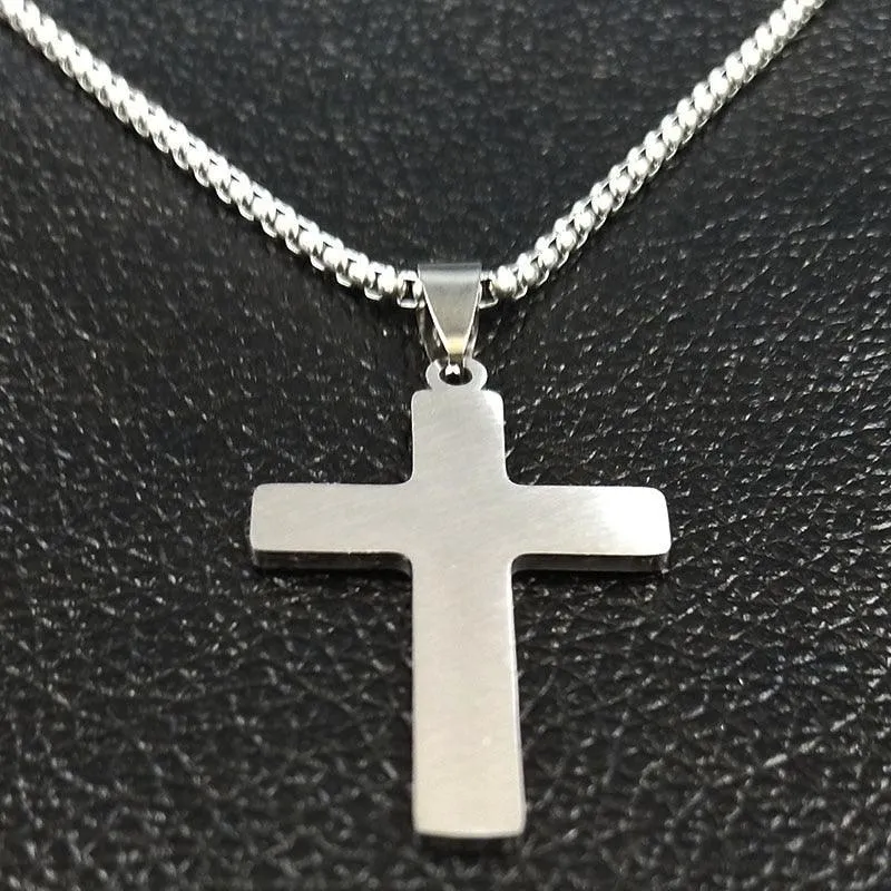Popular Stainless Steel Long JESUS CROSS Necklaces - Gold Colour Chain Christian Necklaces Jewellery