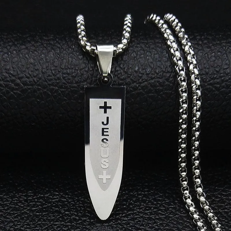 Popular Stainless Steel Long JESUS CROSS Necklaces - Gold Colour Chain Christian Necklaces Jewellery