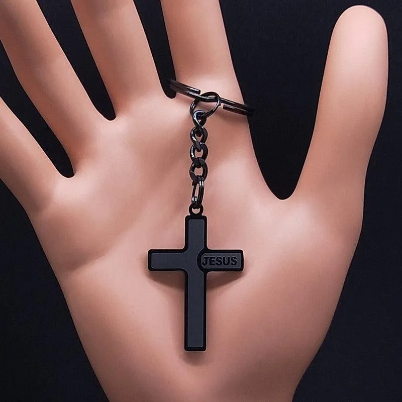 Popular Stainless Steel Long JESUS CROSS Necklaces - Gold Colour Chain Christian Necklaces Jewellery