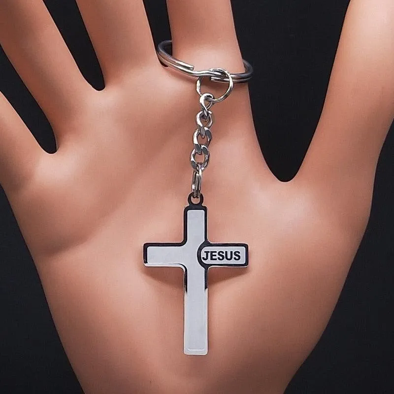 Popular Stainless Steel Long JESUS CROSS Necklaces - Gold Colour Chain Christian Necklaces Jewellery