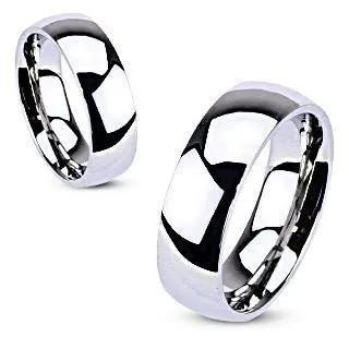 Prentice: Bold 8mm Comfort Fit Domed 316 Stainless Steel Wedding Band
