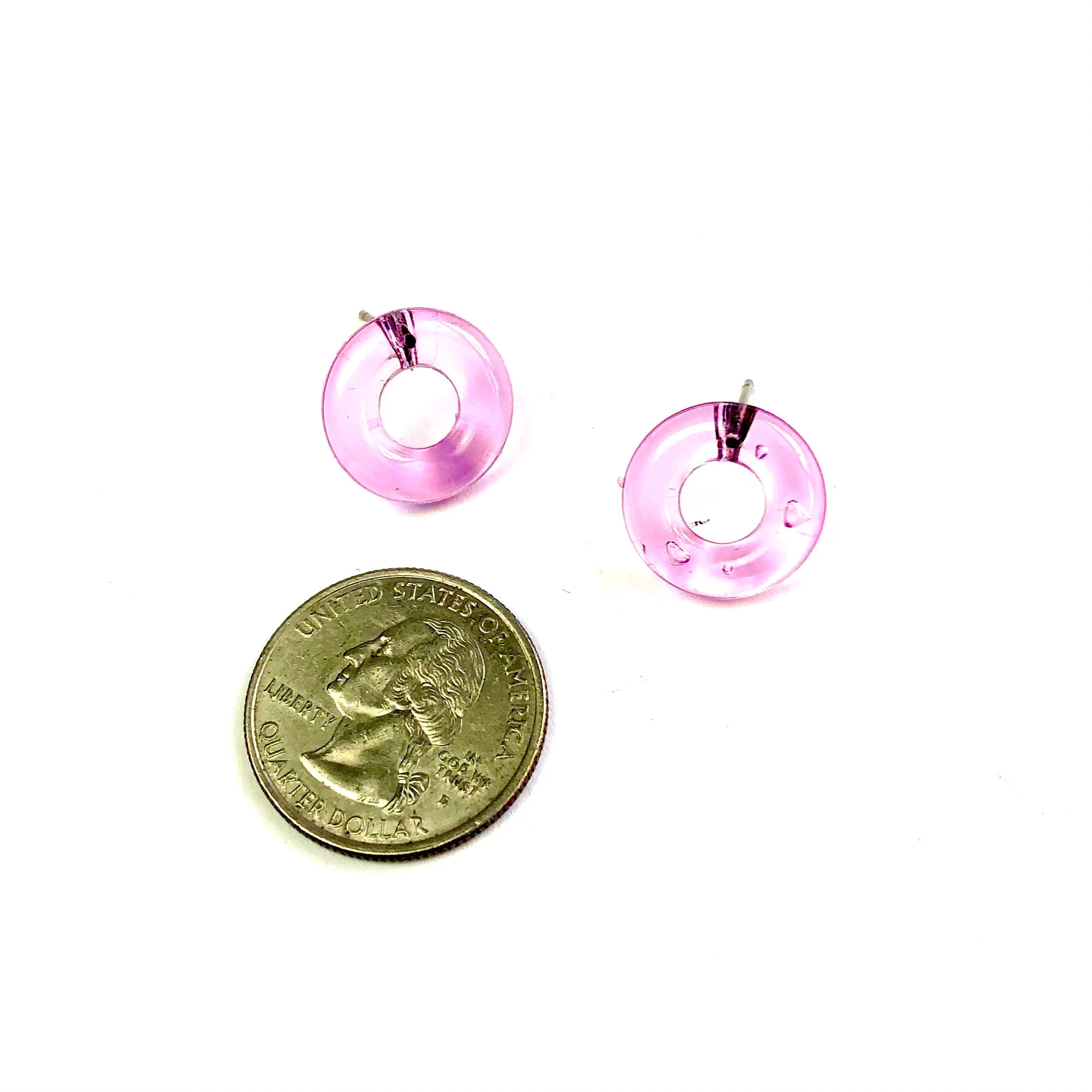 Pretty Pink Donut Stud Earrings