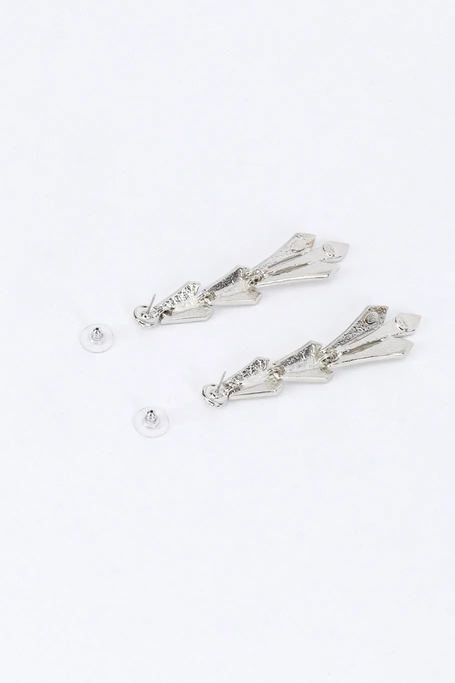 Pteruges Rhinestone Drop Earrings