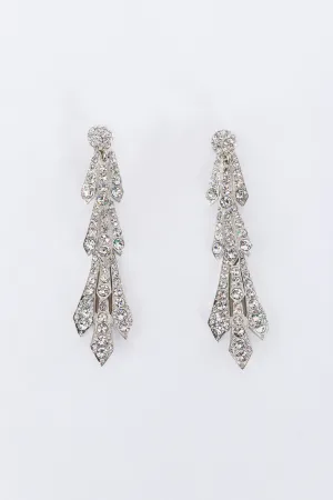 Pteruges Rhinestone Drop Earrings