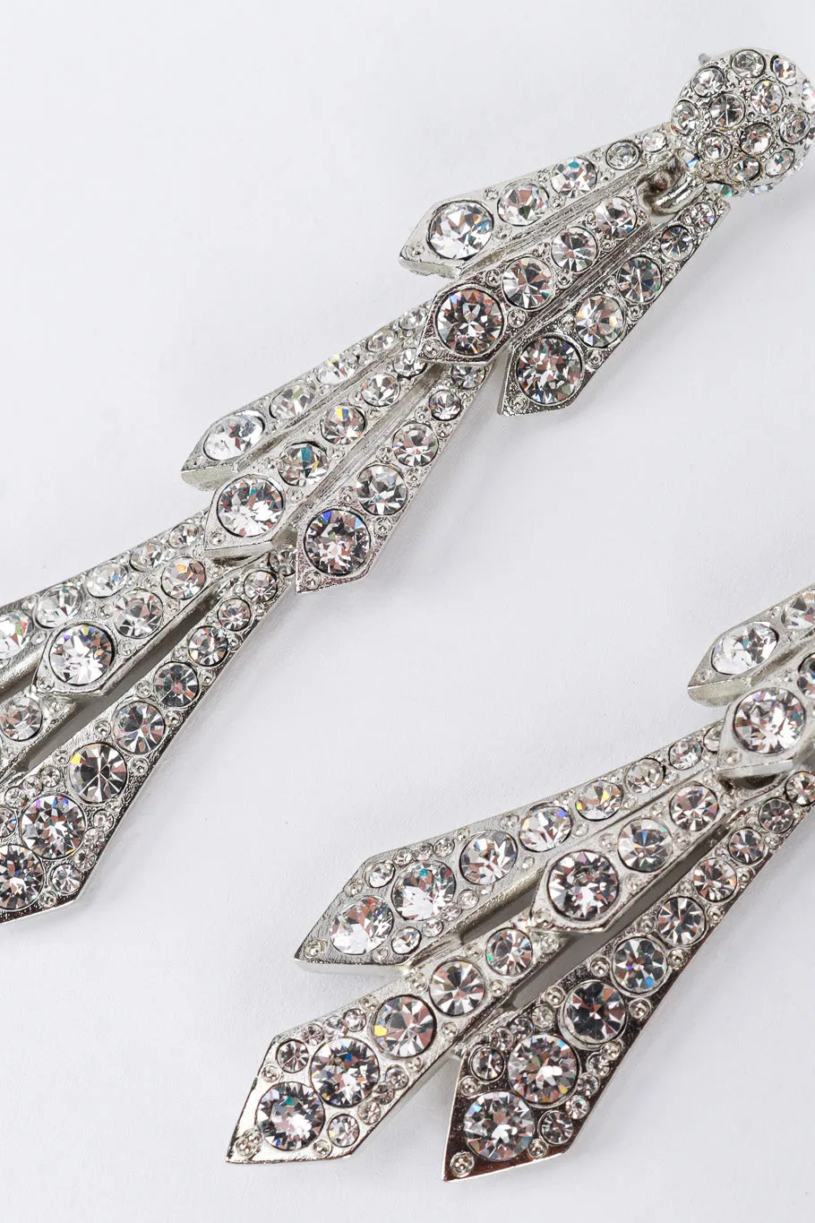 Pteruges Rhinestone Drop Earrings