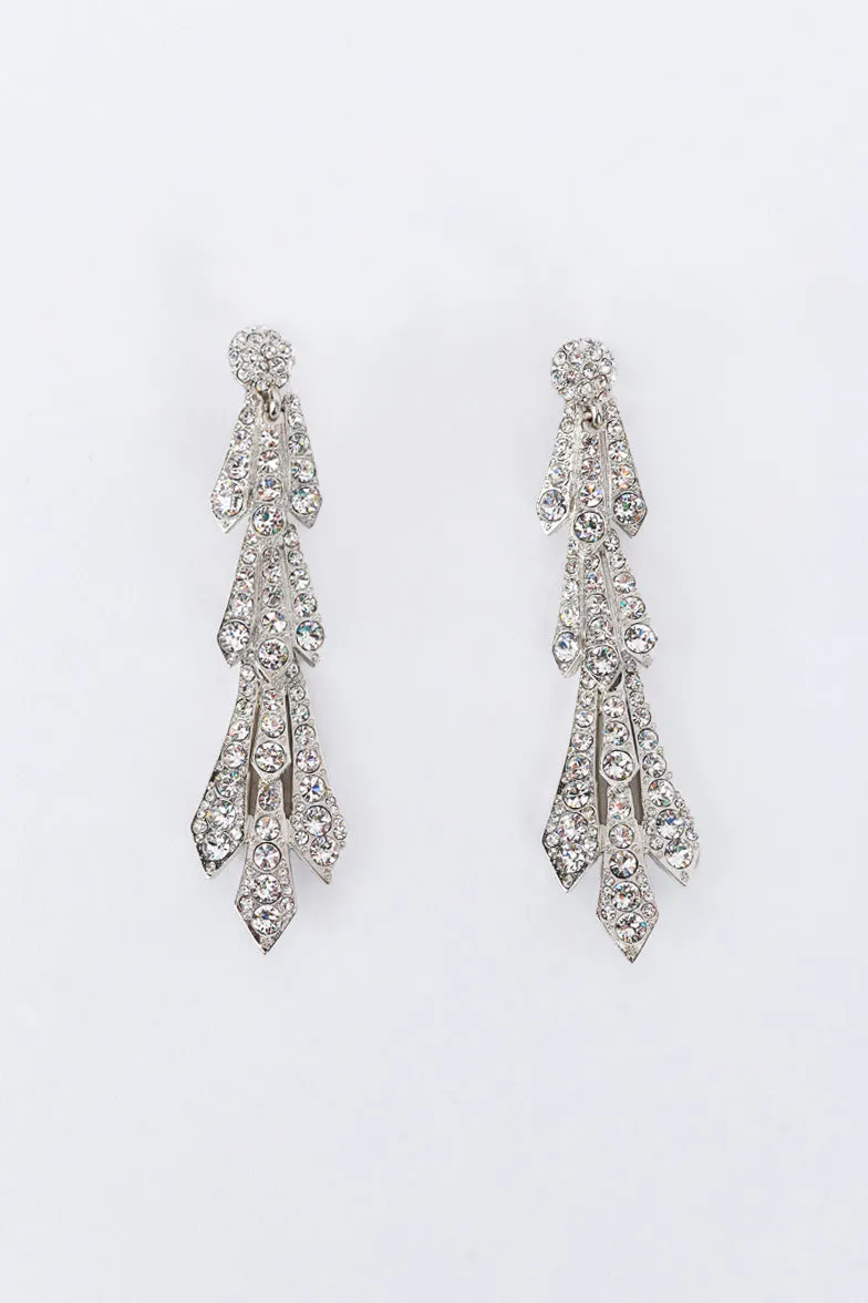 Pteruges Rhinestone Drop Earrings