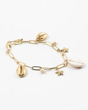 Puka and Starfish Charm Bracelet