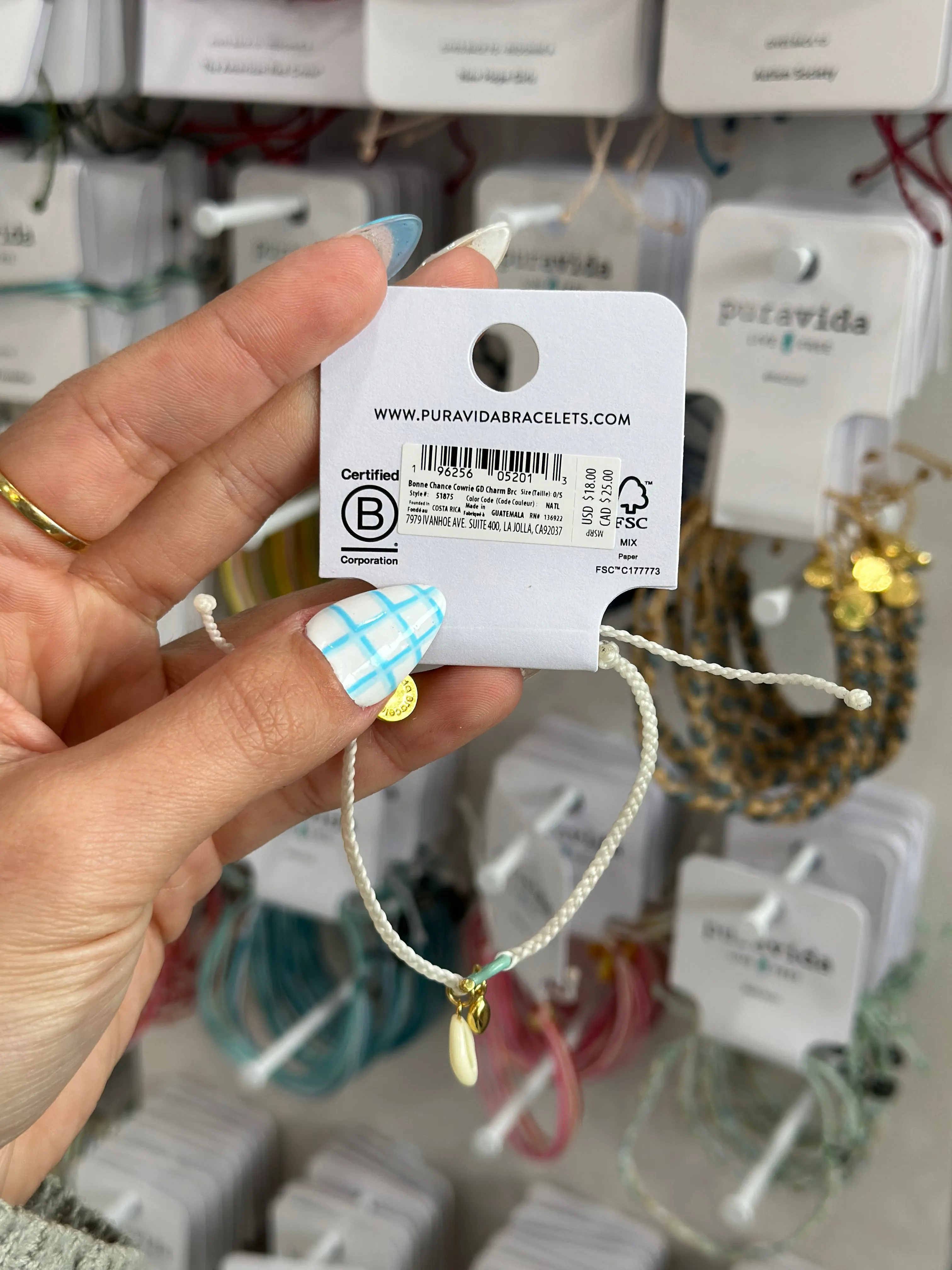 Pura Vida Bonne Chance Cowrie Gold Charm Bracelet