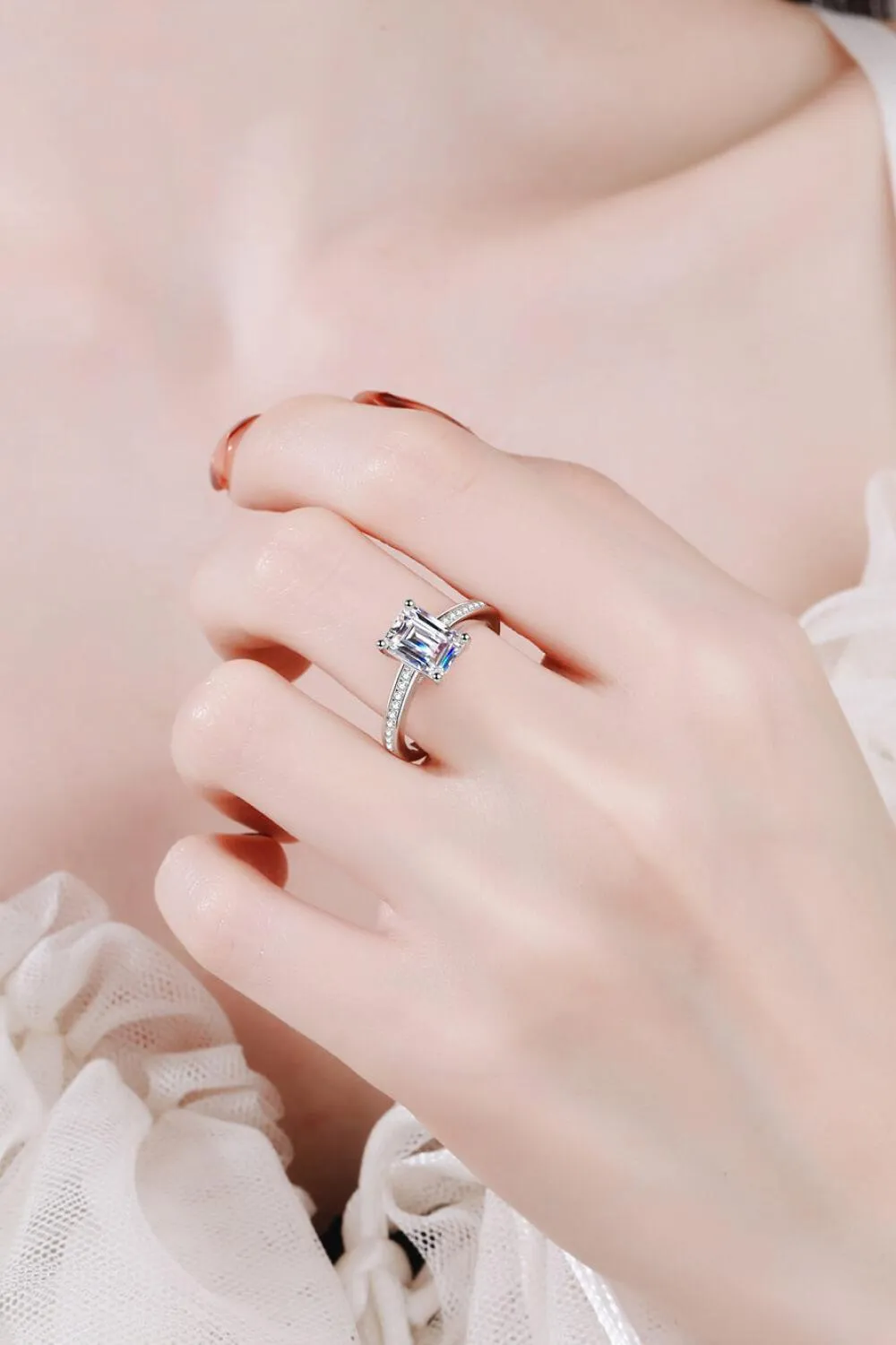 Pursuing Passion Sterling Silver 2 Carat Moissanite Ring