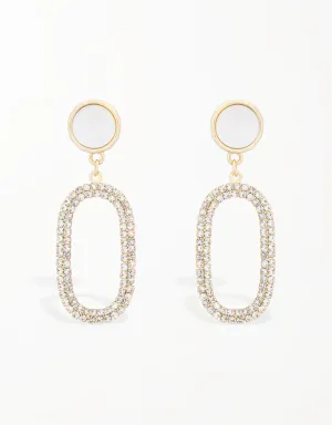 Radiant Halo CZ Drop Earrings for Elegant Sparkle
