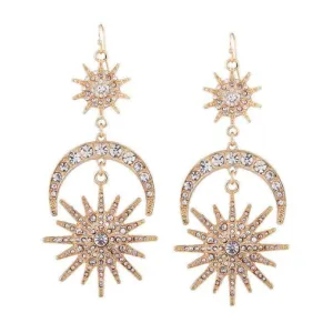 Radiant Sun Moon Earrings