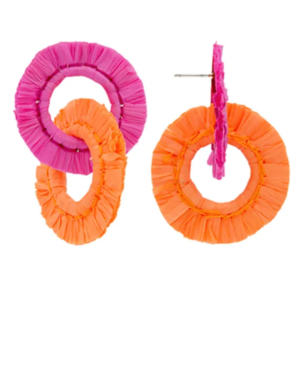 Raffia Double Ring Earrings