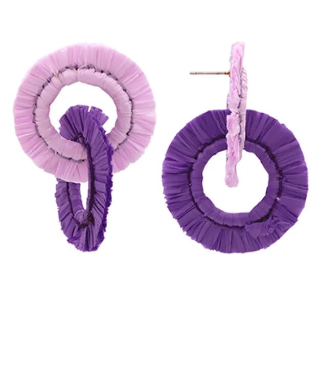 Raffia Double Ring Earrings