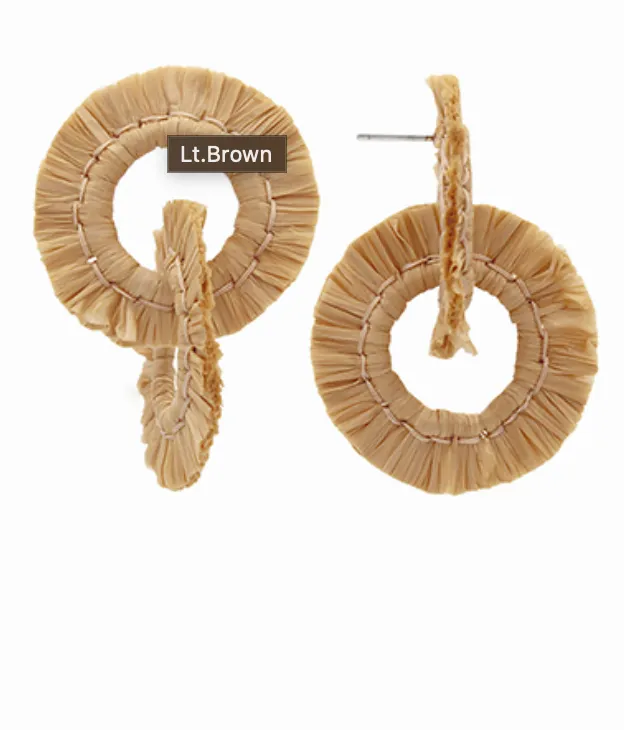 Raffia Double Ring Earrings