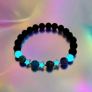 Rave-Ready Luminous Star Charm Bracelet - Glows in the Dark