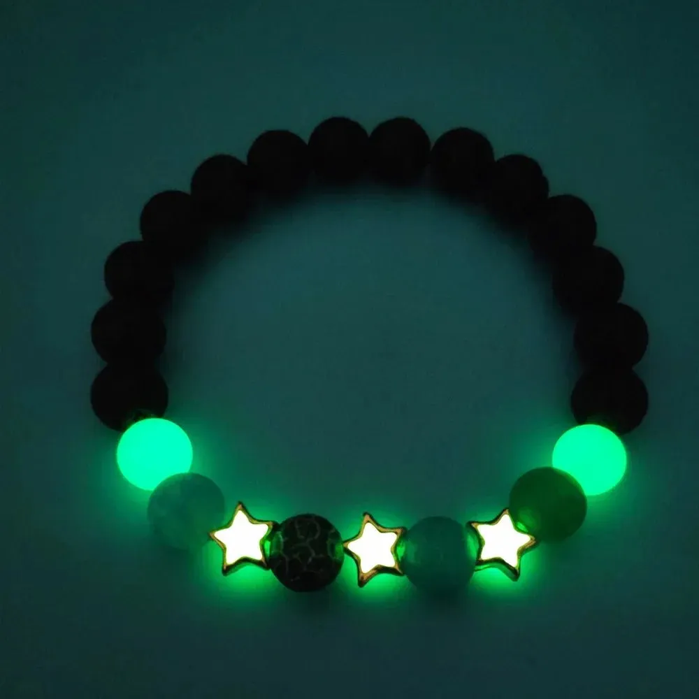 Rave-Ready Luminous Star Charm Bracelet - Glows in the Dark