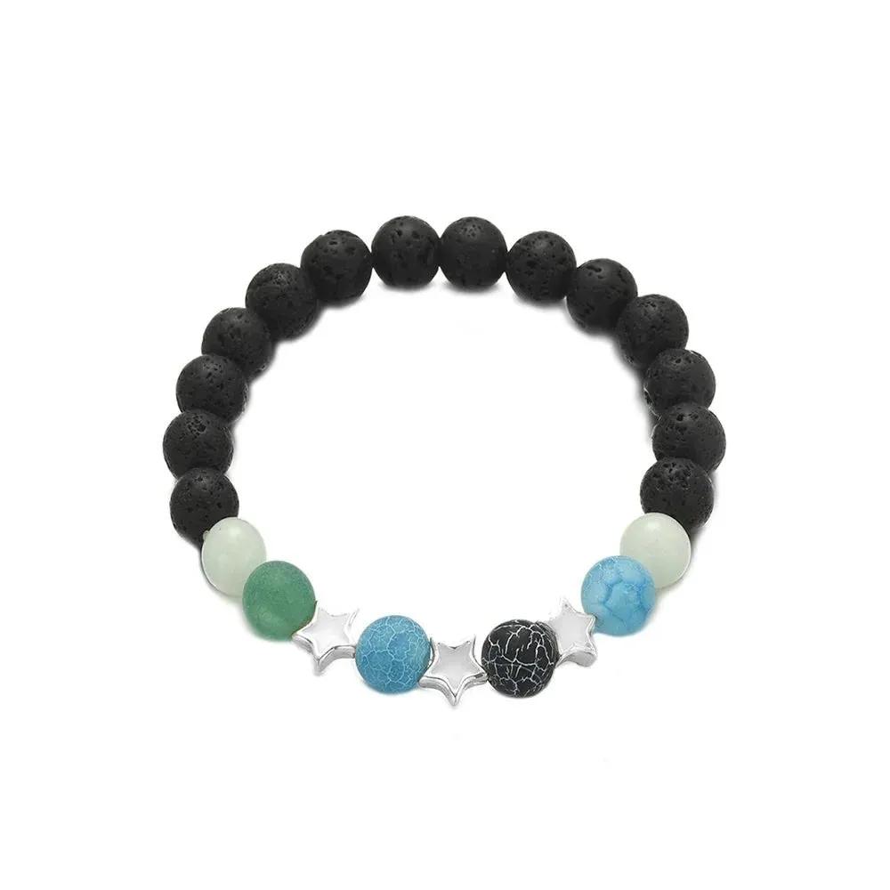 Rave-Ready Luminous Star Charm Bracelet - Glows in the Dark
