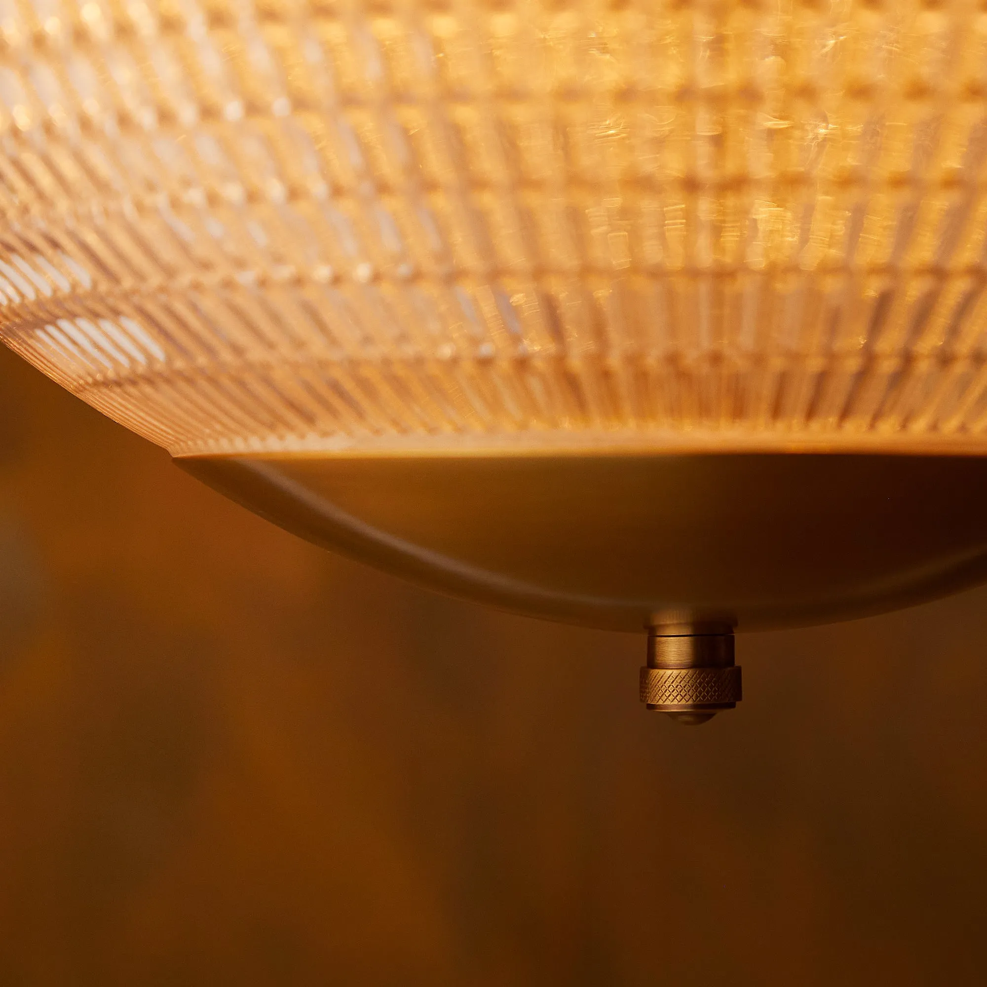 Regular holophane pendant light with clear glass and brass fitting