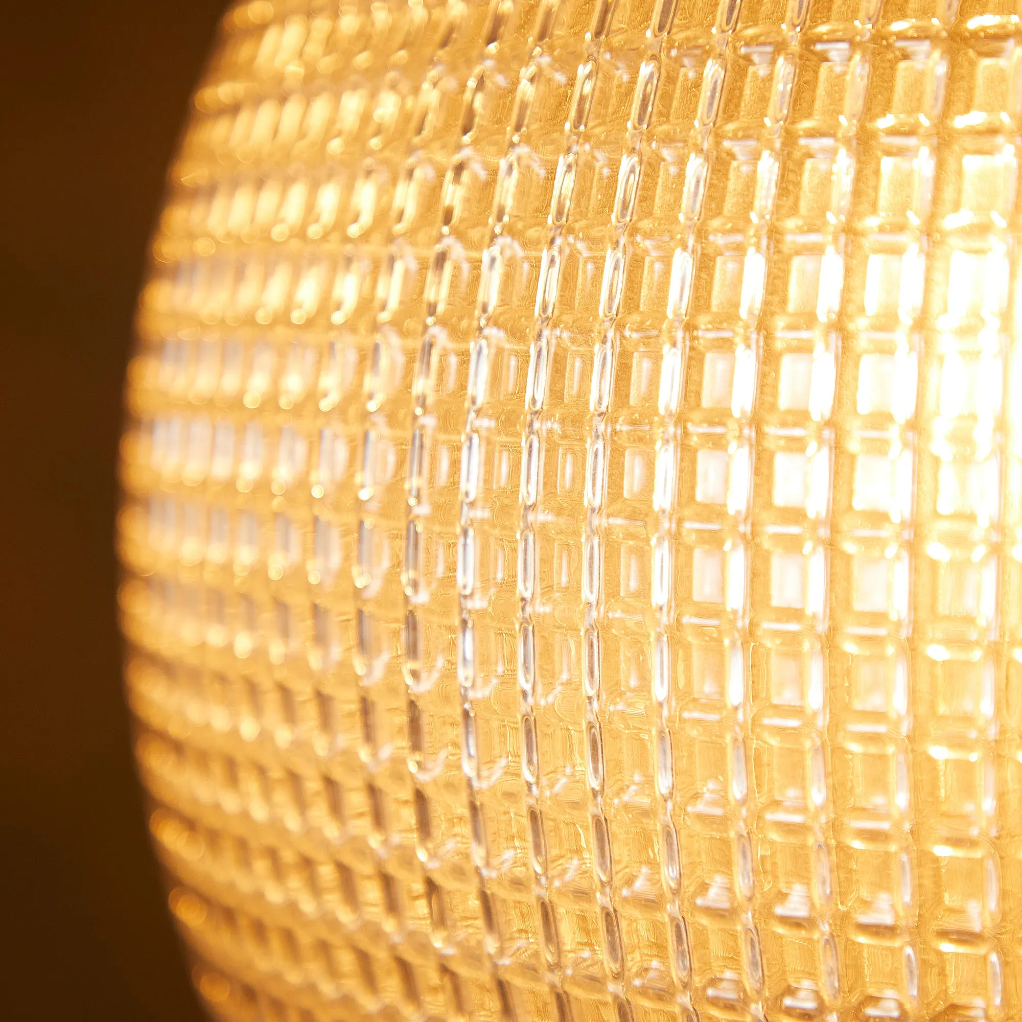 Regular holophane pendant light with clear glass and brass fitting