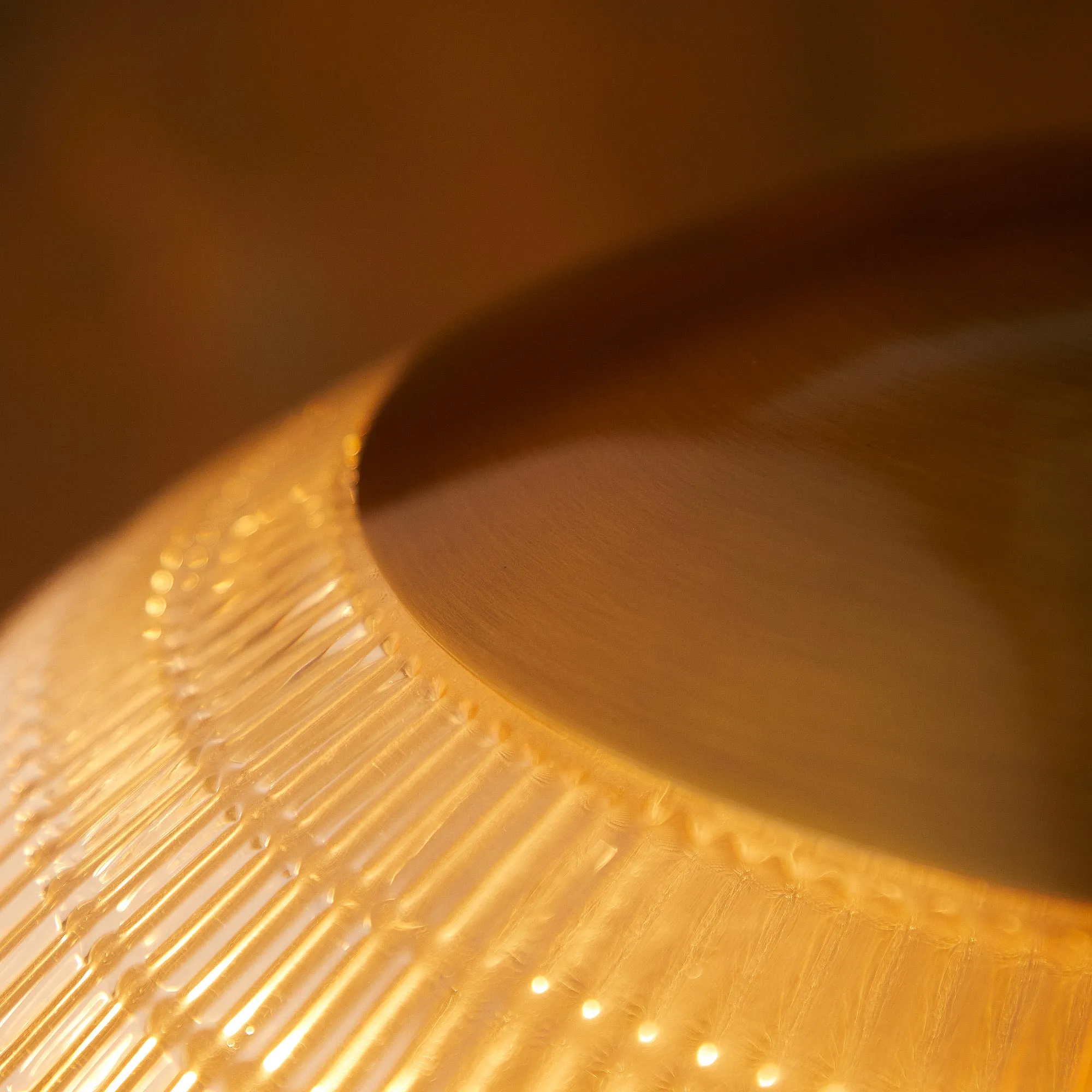 Regular holophane pendant light with clear glass and brass fitting