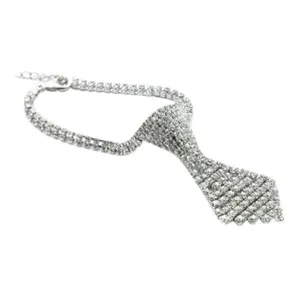 Rhinestone Tie Dog Necklace