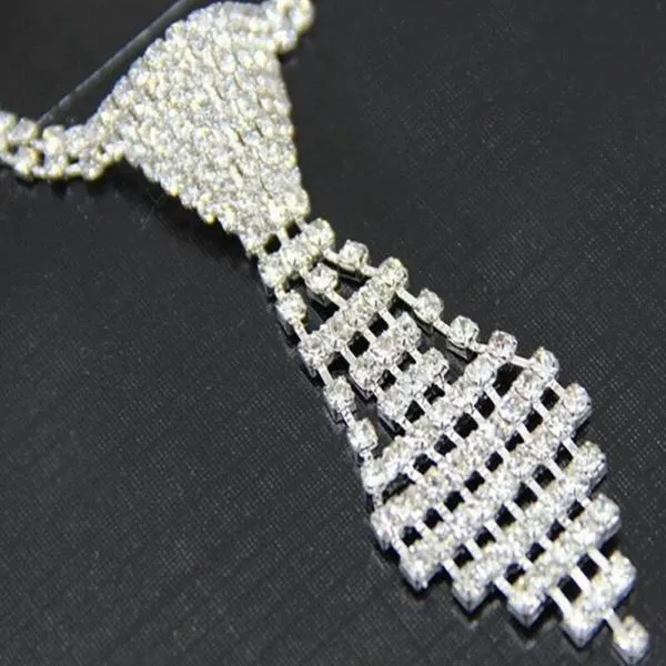 Rhinestone Tie Dog Necklace