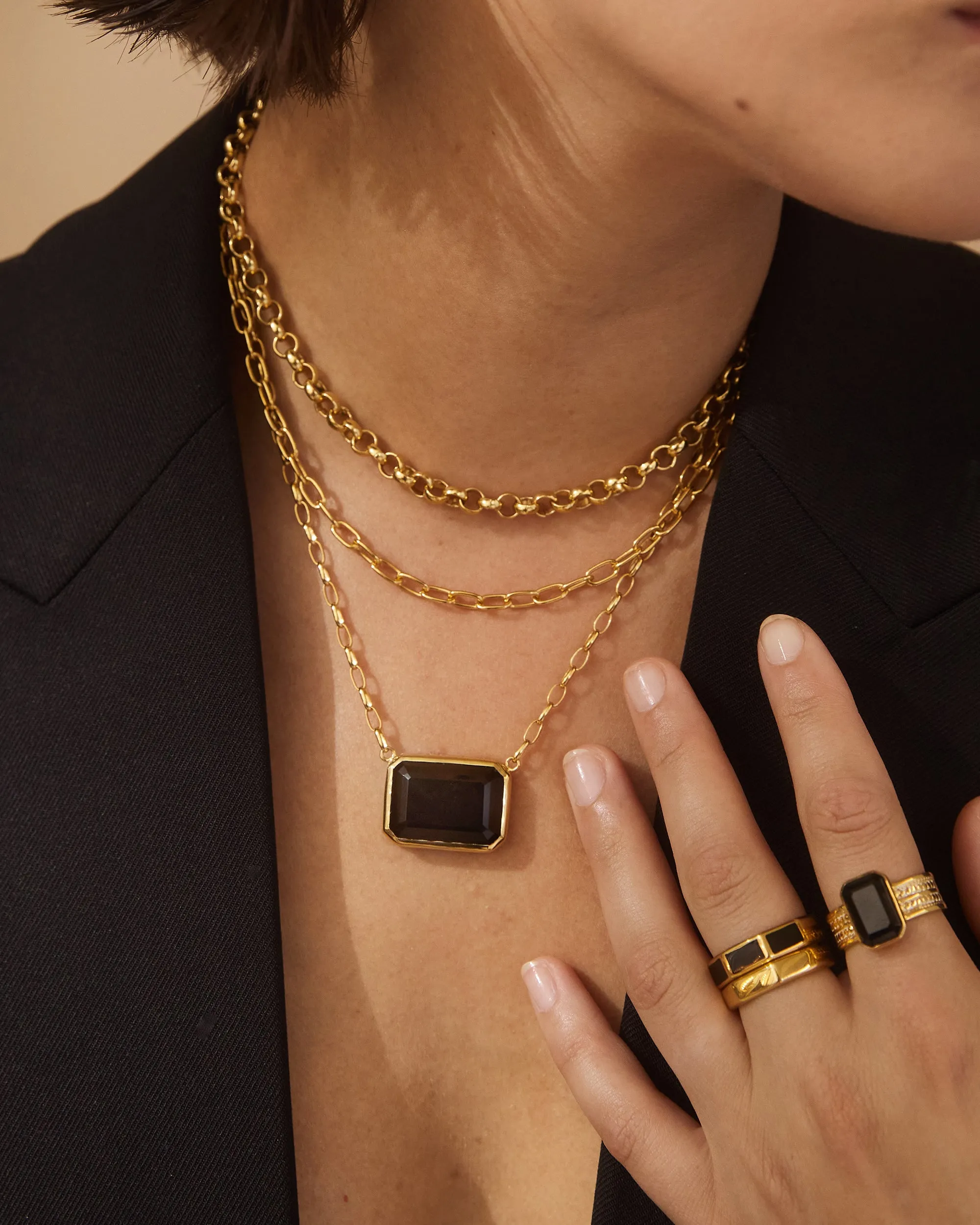 Rolo Chain Collar Necklace - Gold