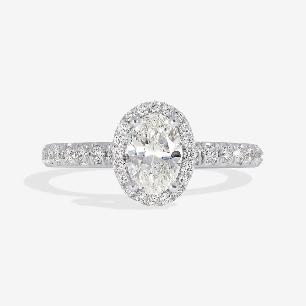 ROOK 1.20ct | Oval Halo Diamond Set in 18ct Gold