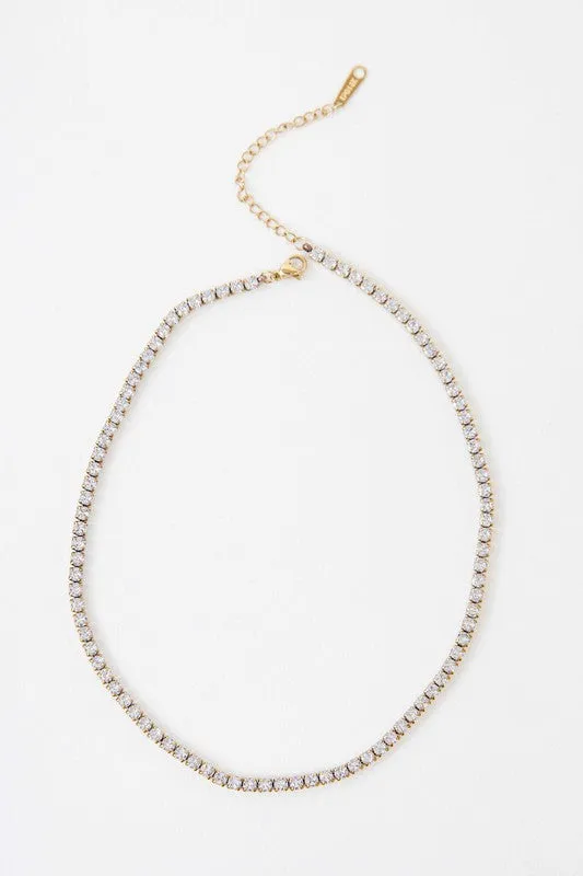 Round Stone Tennis Necklace