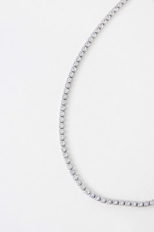 Round Stone Tennis Necklace