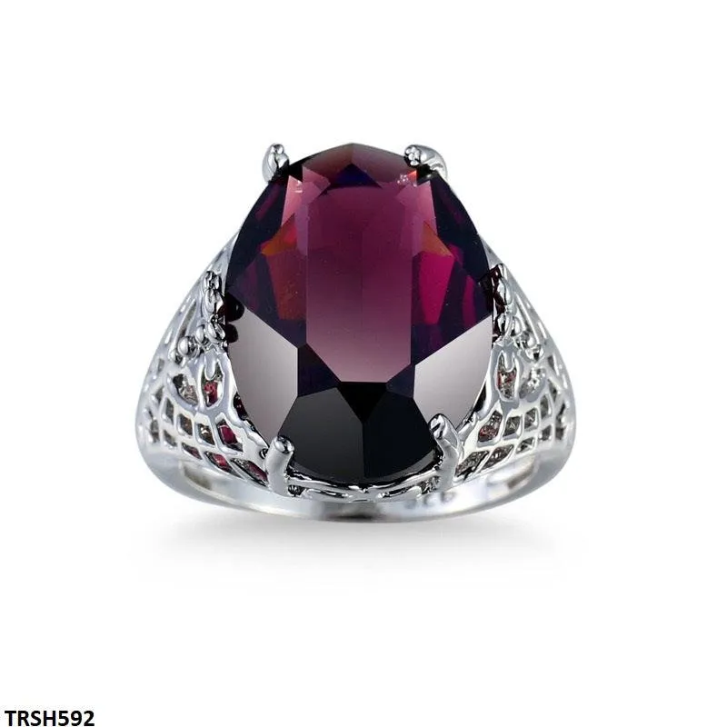 Ruby Cocktail Silver Sterling Ring