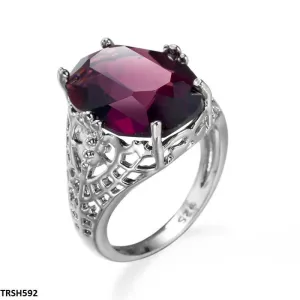 Ruby Cocktail Silver Sterling Ring