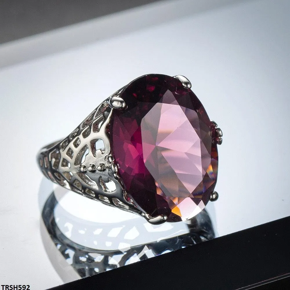 Ruby Cocktail Silver Sterling Ring