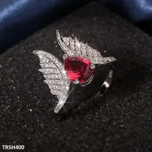 Ruby Tear Zircon Studded Ring