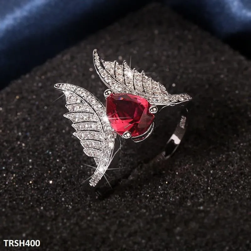 Ruby Tear Zircon Studded Ring