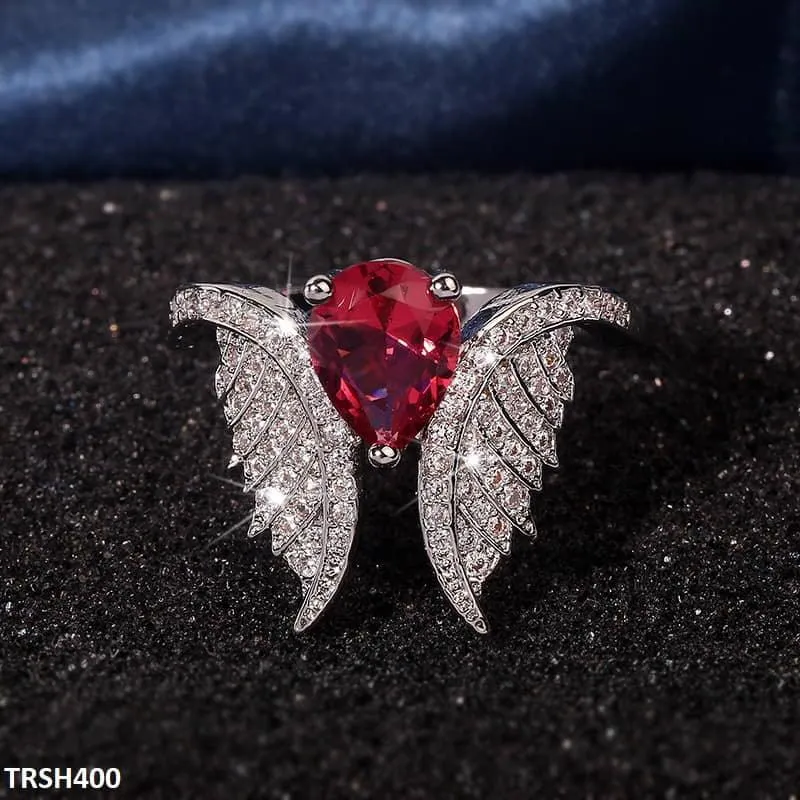 Ruby Tear Zircon Studded Ring