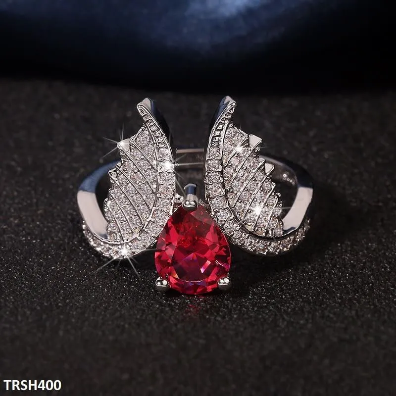 Ruby Tear Zircon Studded Ring
