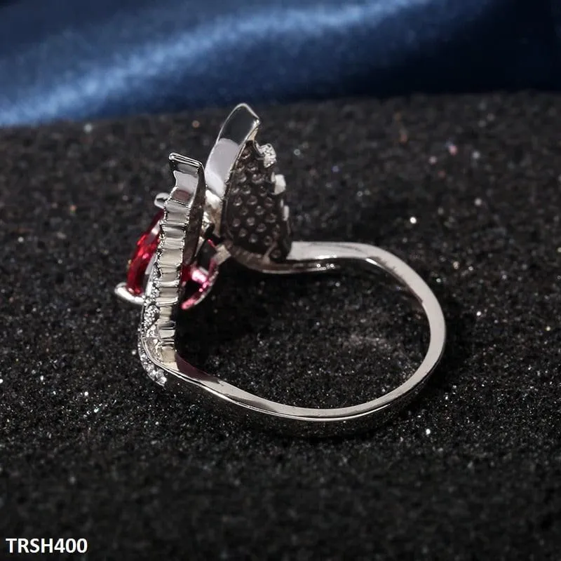 Ruby Tear Zircon Studded Ring