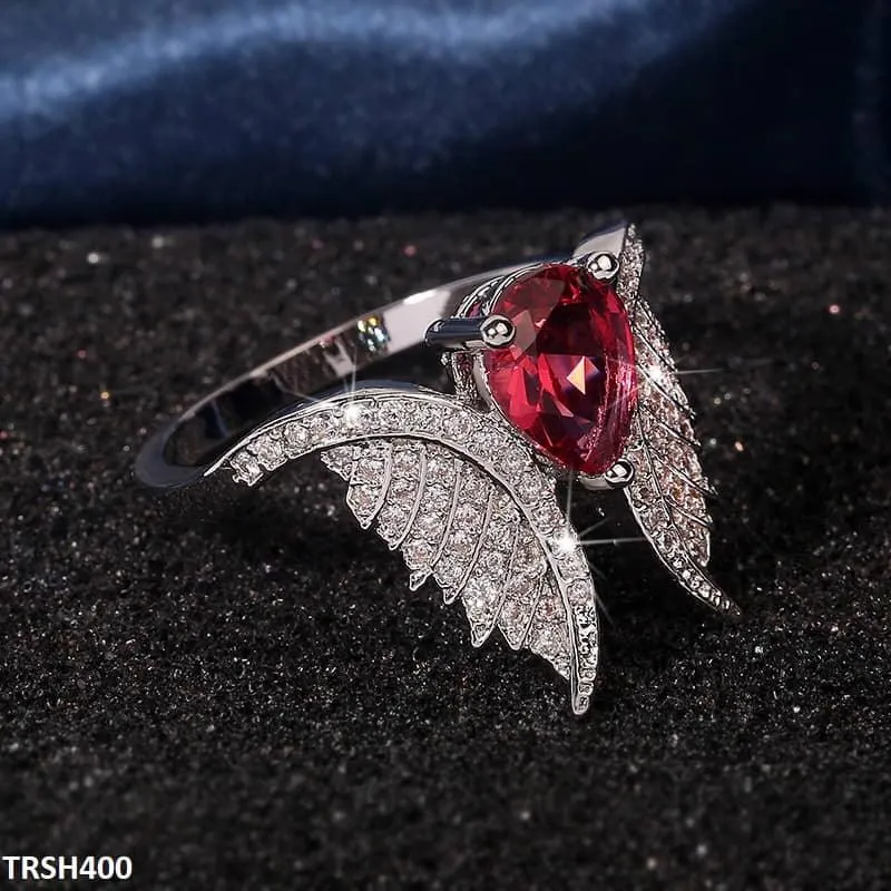 Ruby Tear Zircon Studded Ring