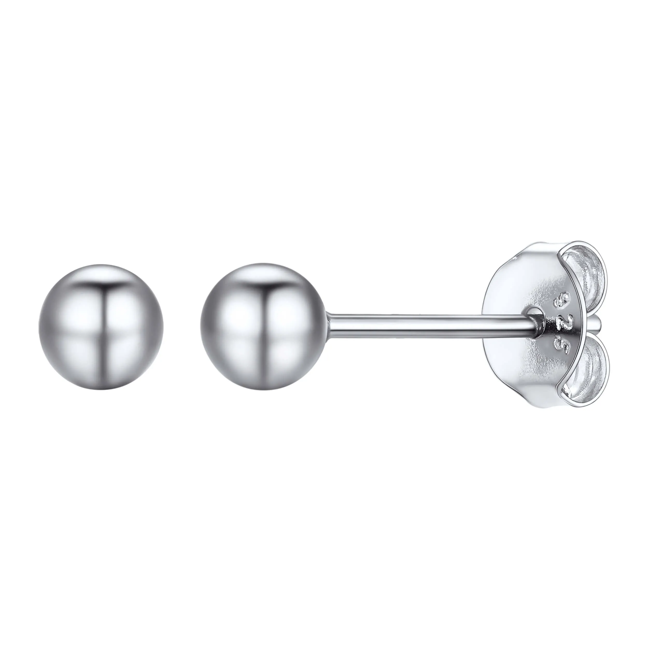 S925 Silver Minimalist Ball Stud Earrings for Women