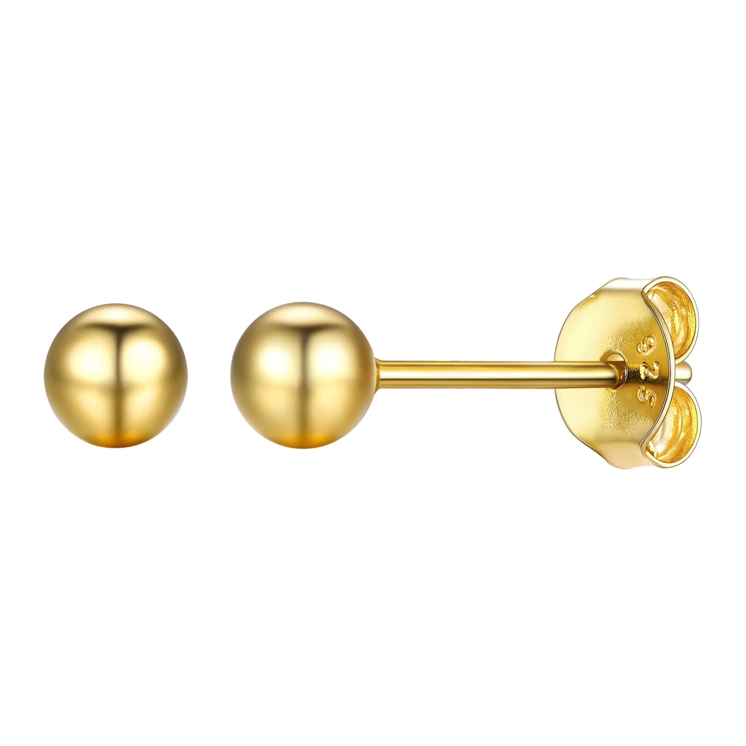 S925 Silver Minimalist Ball Stud Earrings for Women